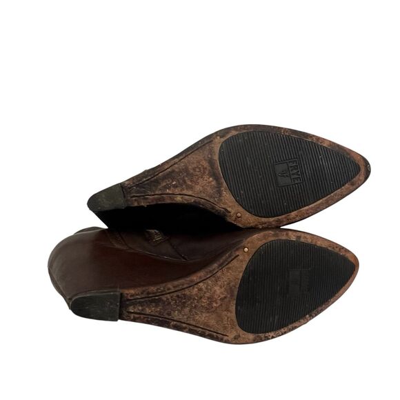 Frye Boots Womens 9M Regina Wedge Back Zip Bootie Brown Ankle Top Casual 3477018 - Picture 6 of 8